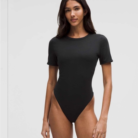 lululemon athletica Tops - Lululemon Stretch Cotton Ribbed Short-Sleeve Bodysuit